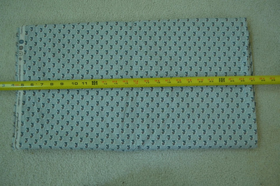 32" Long, Blue & Brown Calico on Blue & Cream Cotton, Connecting Threads,M5326 - Image 2 of 4