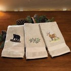 3 PC Embroidered DEER Bath Towel Hand Towel & Washcloth Set! REG $45.00 — photo 1