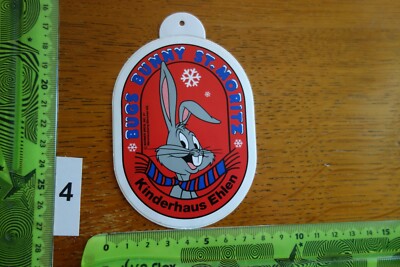 Alter Aufkleber Warner Bros.BUGS BUNNY ST MORITZ Schweiz Kinderhaus Ehlen