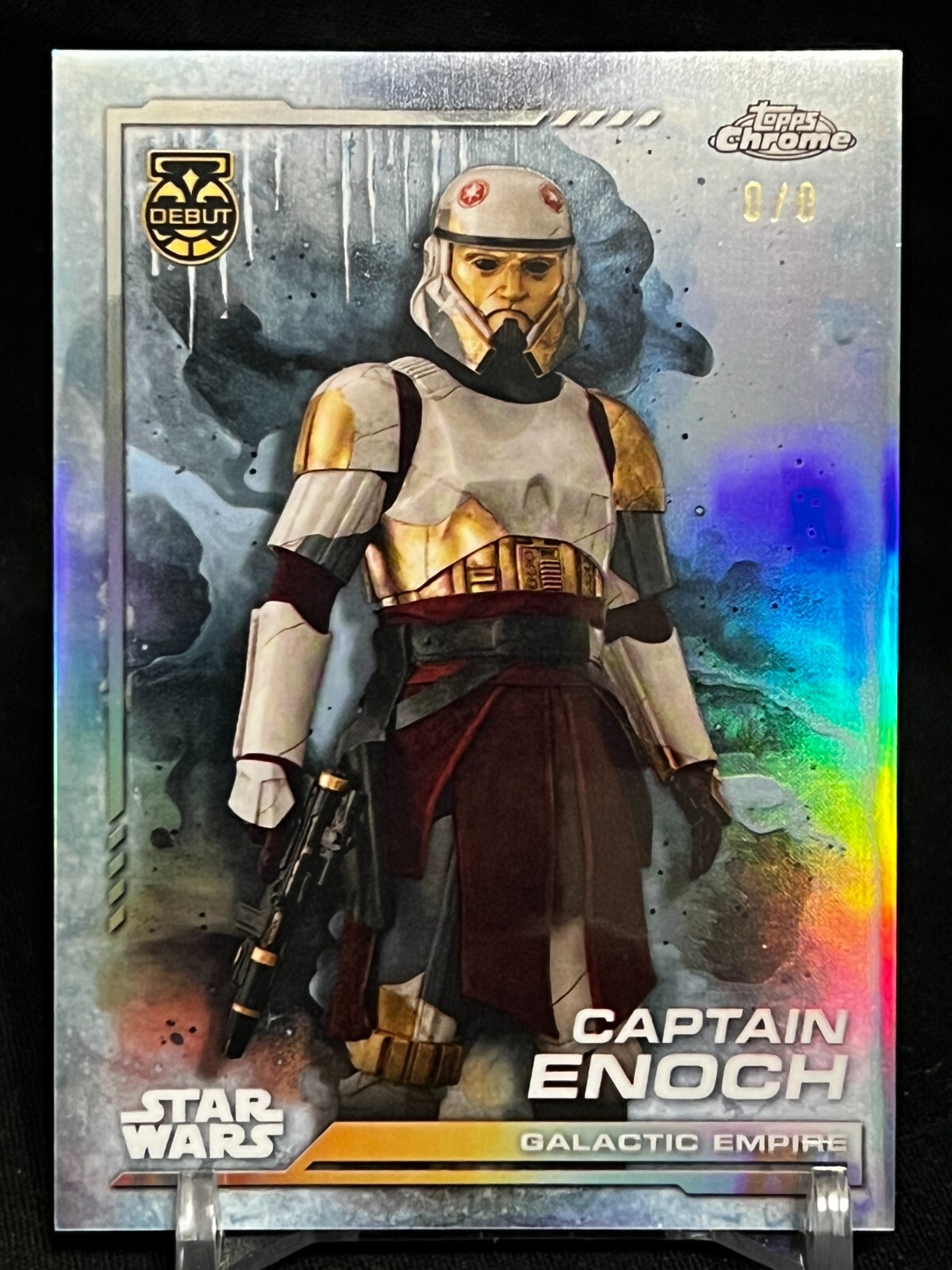 Debut 2024 Topps Chrome Star Wars Captain Enoch Hoth Ice Blue Frozenfractor 0/0.
