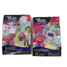 Dreamworks Trolls  World Tour Swim Set Inflatable Beach Ball Arms Float Lot of 2