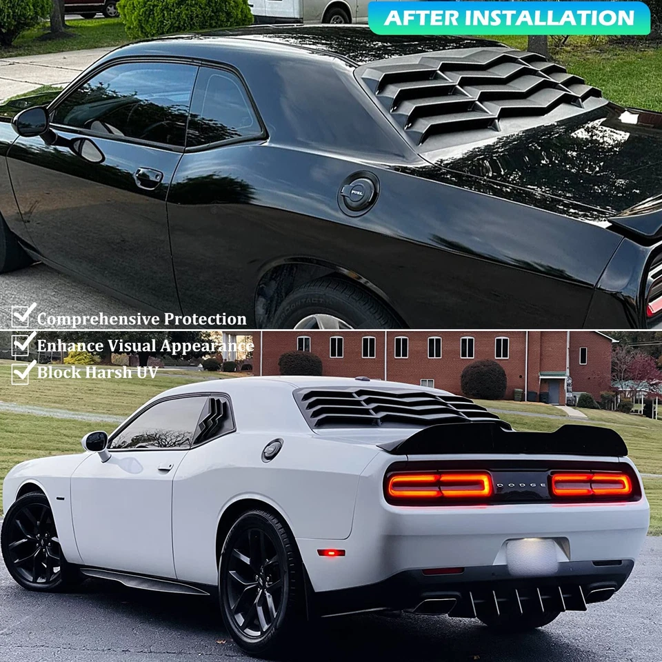 Persiana de ventana trasera para Dodge Challenger 2008-2023 parabrisas parasol GT Lambo Foto 4 de 4