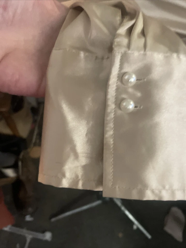 Blusa cruzada AB Studio Top manga larga camisa para mujer talla mediana beige Foto 4 de 4