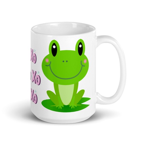 Coffee Mug "XO Froggy" White glossy coffee cup - Picture 5 of 7