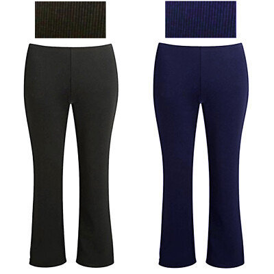 MÄDCHEN SCHULHOSE PULL ON FEIN GERIPPT ELASTISCHER BUND BOOTLEG UNTERTEIL HOSE