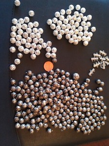 Lot Silverplated "cage" filigree beads vintage new 