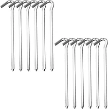 10PCS Aluminum Tent Stakes Pegs with Hooks Camping Tent Stakes for Outdoor
