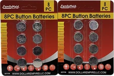 2x 8 Assorted BUTTON BATTERY Cell Lithium Coin CR2032 CR2025 CR2016 Batteries