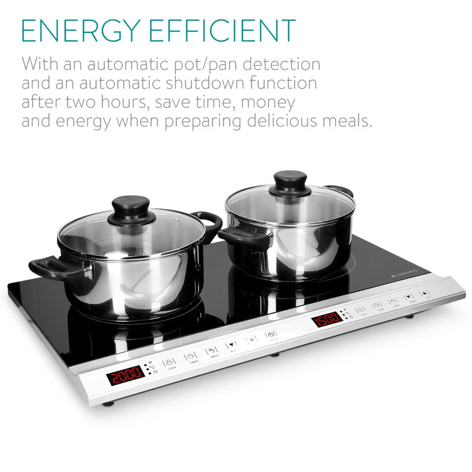 Plaque Induction 2 Foyers Portable - Double Plaque de Cuisson Vitrocéramique - Photo 3/4