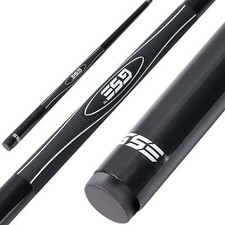 58" Black 2-Piece Fiberglass Composite Billiard Pool Cue 18oz-21oz Availale 