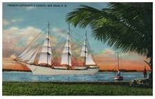 Vintage Fragata Entrnado A Puerto Rico, San Juan Postcard . Unposted. BPCn