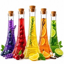5x Paris Tower Glasbeh&auml;lterflasche 200ml f&uuml;r Alkohol Wein Hochzeitsgeschenk