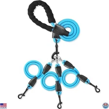 Durable 3-Dog Leash - Dual Leash with 360° Swivel, Tangle-Free, 59" for 2-3 Dogs