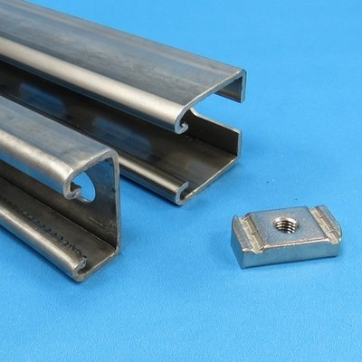 Edelstahl Schiebemutter M6-M16 Gewindeplatte V2A Solar PV 41/41 41/21Befestigung