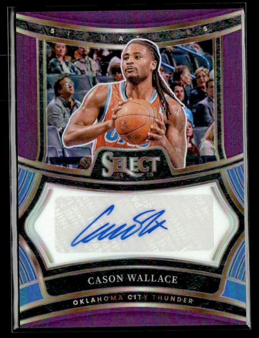 2024-25 Panini Select #SIG-CAS Cason Wallace Signatures Purple