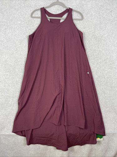 Halara Womens Breezeful Racerback Flowy Midi Dress Size M Burgundy Active Wear