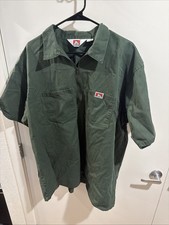 Vintage Ben Davis 1/4 Zip Mechanic Work Shirt Men's XXL Green