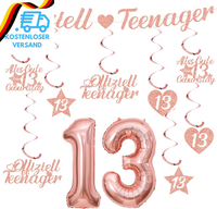 Deko 13. Geburtstag MäDchen Rosegold - 13 Geburtstagsdeko Luftballons Offiziell