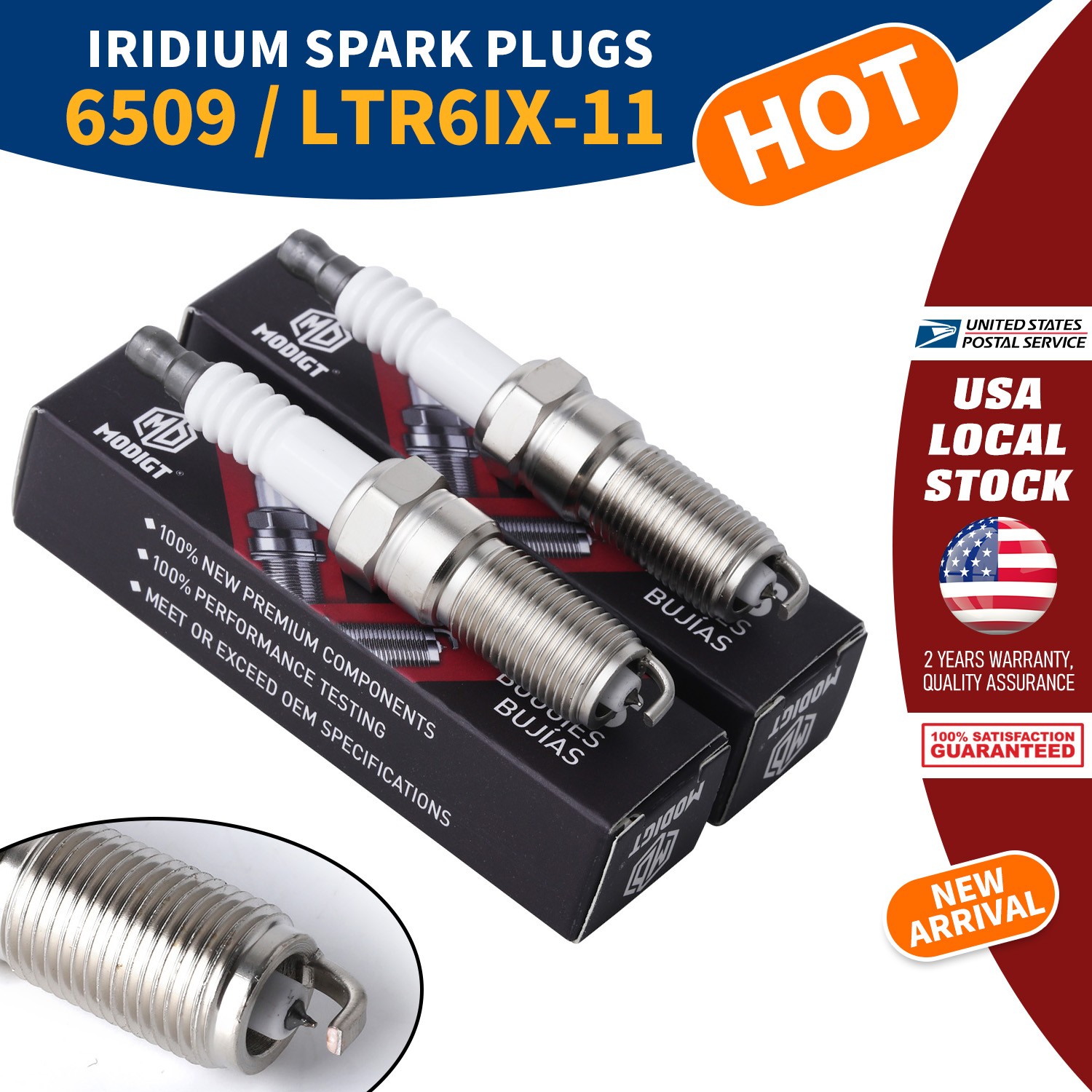 4PCS OEM Iridium IX Spark Plugs FOR NGK #6509 LTR6IX-11 For 11-15 Ford 5.0L US