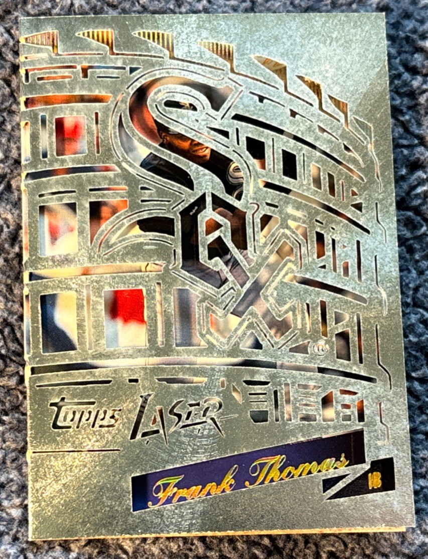 Frank Thomas #S16 Baseball Cards 1996 Topps Laser Stadium Stars trading card — raw and PSA graded price guide