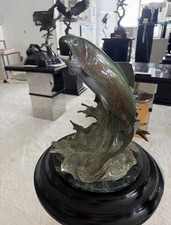 Bronze Handmade Fish Figurine Sculpture Collectible by Mike Curtis 