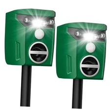 Pack Solar-Powered Ultrasonic Animal Repellent Outdoor, Deer Repellent 2 Green