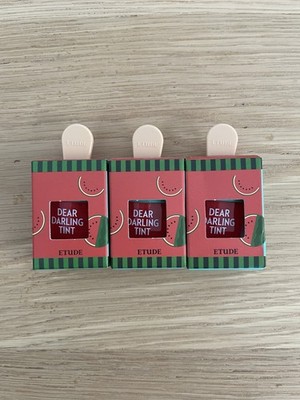 New Etude Dear Darling Water Tint Rd307 Watermelon Red Lot Of Three K-Beauty