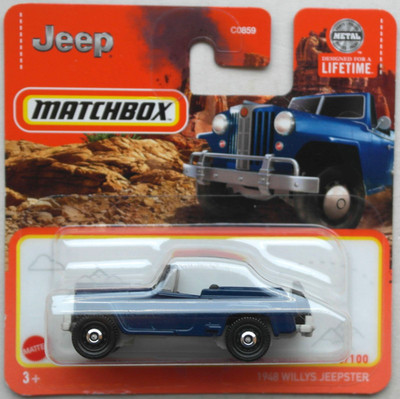 Matchbox 1948 Jeep Willys Jeepster VJ dunkelblau Neu/OVP Oldtimer MBX Mattel ´48