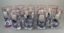“I Like Ike” Eisenhower Campaign Set of 9 ORIGINAL Libbey Cartoon Glasses !