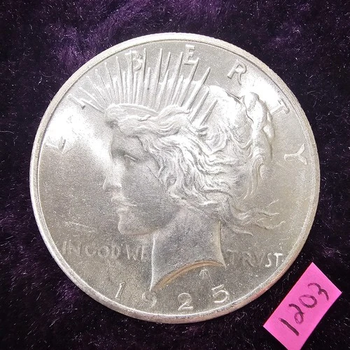 🚚⚡️FAST🔥SIMPLY GORGEOUS 👀🔥1925 Peace Dollar Silver US Coin $1.00 MS+ BU 1203