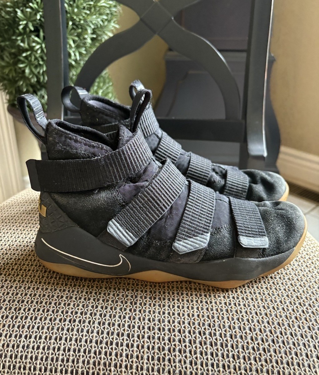 Nike LeBron Soldier 11 XI Basketball Shoes Black/Gum 897644