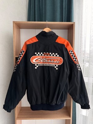 VTG IXS Classic Motorcycle Wear Orange&Black Racing Jacket