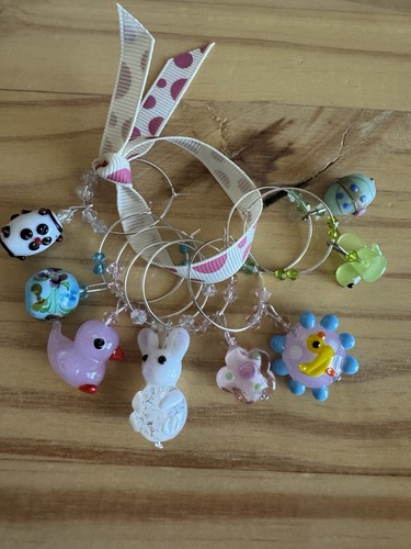 LUSTIGER OSTERHASE ENTE VOGEL EI ETC. Wein Charms 8er Set - Bild 2 von 9