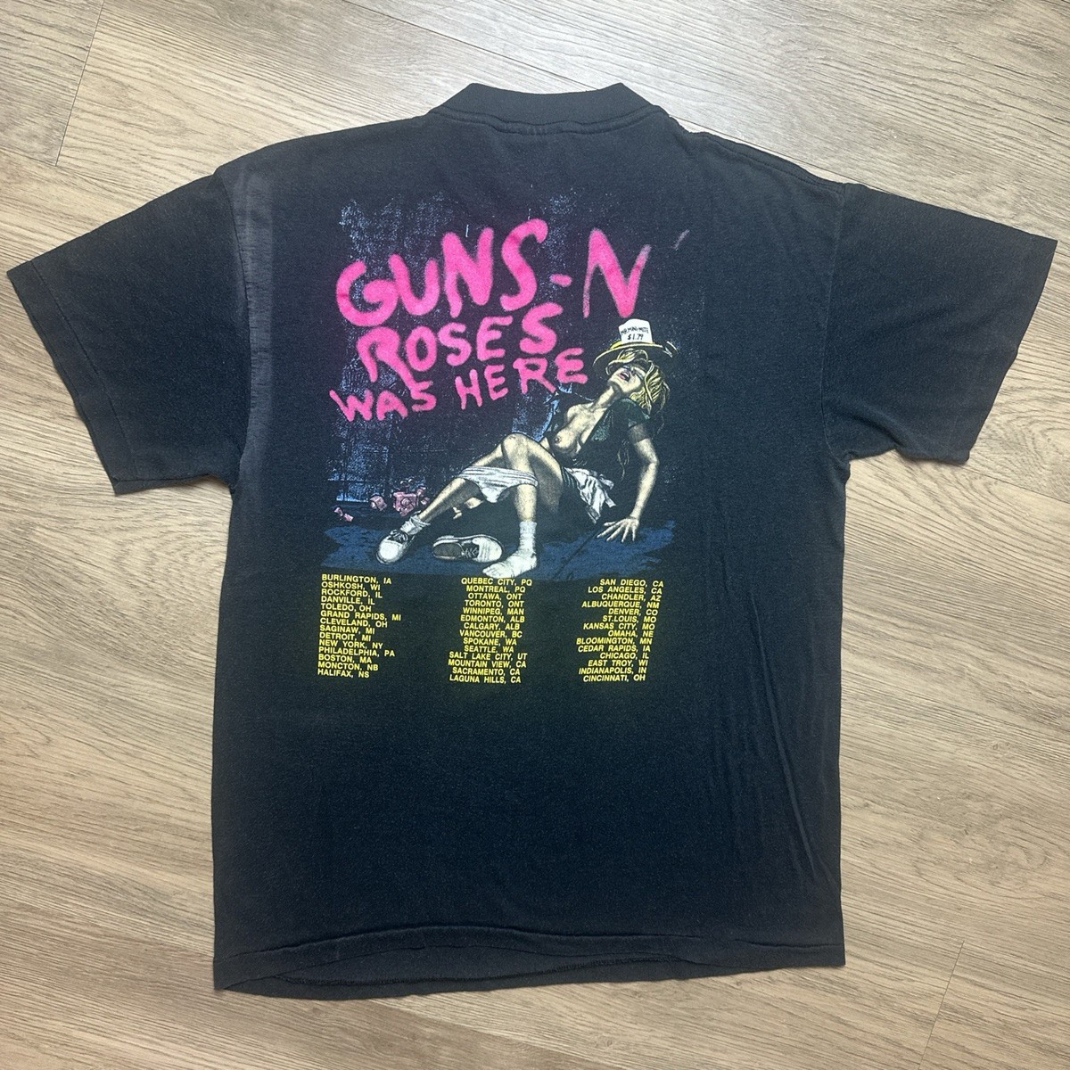 Vtg Guns N Roses 1987 Appetite For Destruction Banned Graphic Tour
