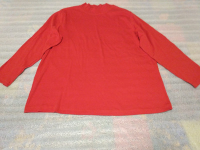 White Stag Women's Red Long Sleeve Mock Neck Shirt cotton blend Size 22W/24W
