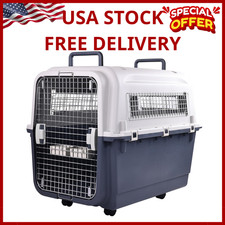 NEW XL Airline Approved Plastic Dog Crate Pet Carrier for Travel Dogs Cats