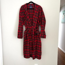 Vintage Pendleton 100 Virgin Wool Plaid Bathrobe Cabincore Granpacore Cozy L