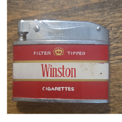 Winston Filter Tipped Cigarettes Collectible Lighter Red Silver White