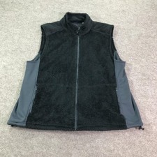 Orvis Vest Mens 2XL Black Gray Fleece Full Zip Outdoors Made in USA Sleeveless