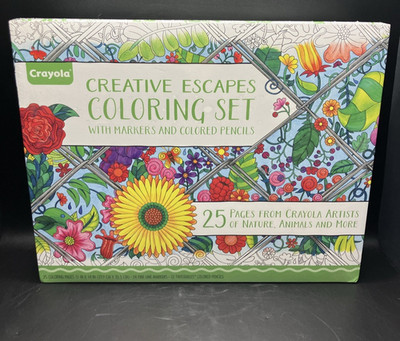 Creative Escapes Crayola Coloring Set-New in Box- 25 Coloring Pages