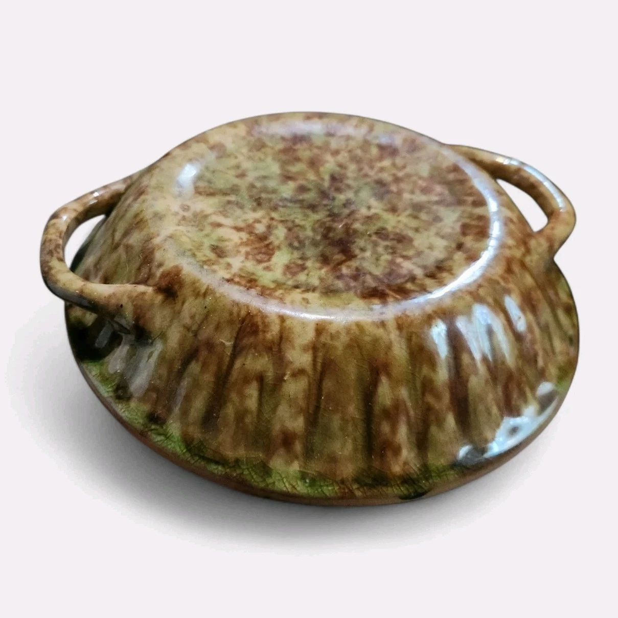 Morton Pottery Woodland Glaze Replacement Pie Plate Lid ONLY Spatterware 7.5"