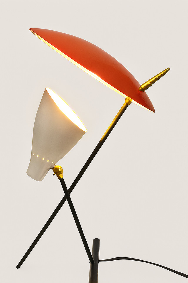 Vintage 1950s Italian Stilnovo Style Mid Century Modern Desk Table Lamp