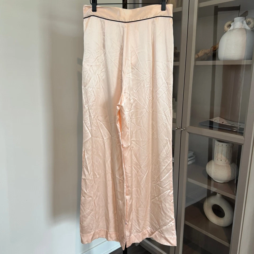 Agent Provocateur Classic Pyjama Bottom NEW Pink Silk Trim High Rise Trouser M - Image 2 of 4