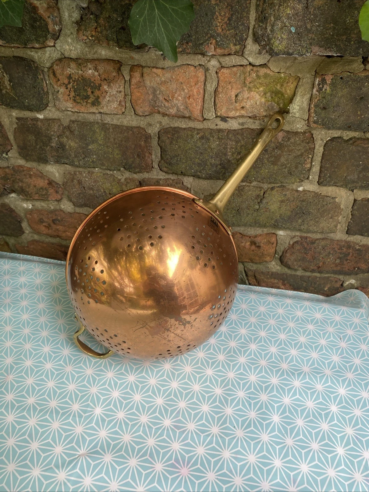 Vintage Portuguese Copper Jam Strainer Brass Handle Rustic Farmhouse Kitchen
Opens in a new window o