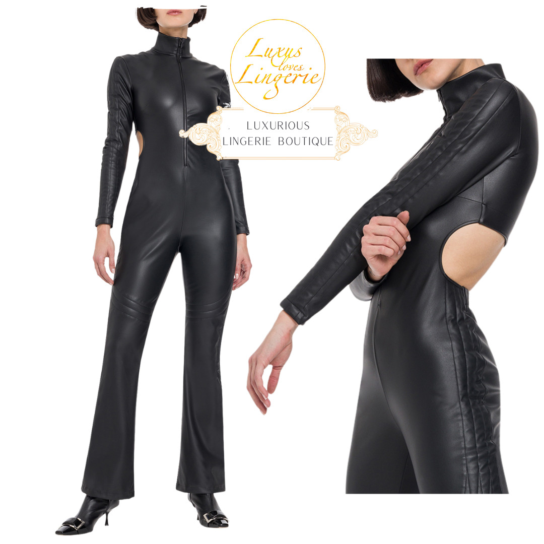 Vegan Leather Cut-Out Jumpsuit Wolford 38 Black