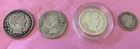 (3) BARBER 25C & 1906 BARBER 10C, 25S ARE: 1898-VF+, 1905-AG, 1916-VG POLISHED