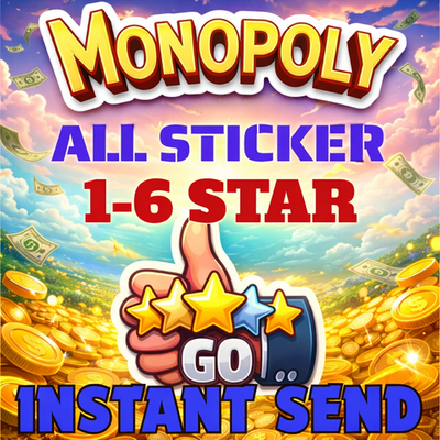 #ad 🔥Monopoly Sticker Go 🔥 1 6Stars ALL Sticker Available 1 6⭐FAST DELIVERY⚡ $0.99
