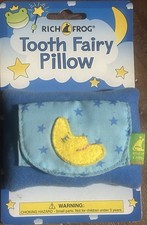 Rich Frog Moon Tooth Fairy Pillow and Tooth Keepsake, Blue - 4" NEW