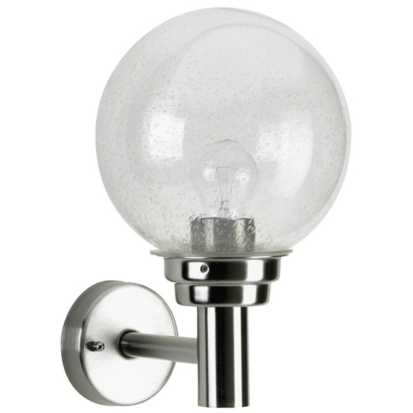 AußEnwandleuchte Mit Kugelschirm Ø 20Cm, IP44, E27 QA55 Max. 57W, Edelstahl Poli-image