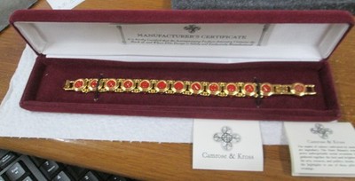 JBK Jackie Kennedy Castellani Wedding Bracelet Red Enamel 8'' & COA NON RELINQUES